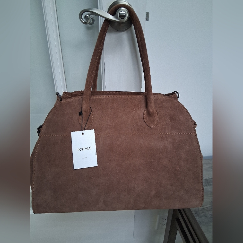 Viral Poemia Milano Empire Suede!👜 Genuine leather Made in Italy! Italian Suede